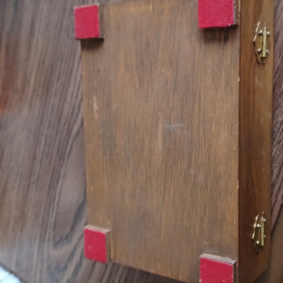 Vintage Painted Wood Bird & Flower Jewelry Box - Picture 6 of 7